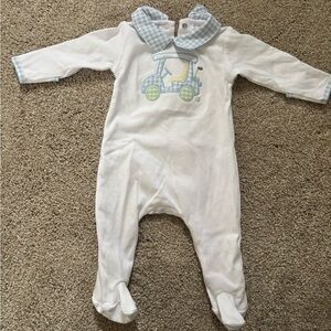 Magnolia White and Light Blue Kids Footie